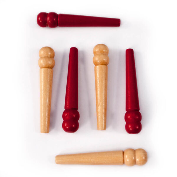 Crisloid Cribbage Pegs Wooden Natural Red