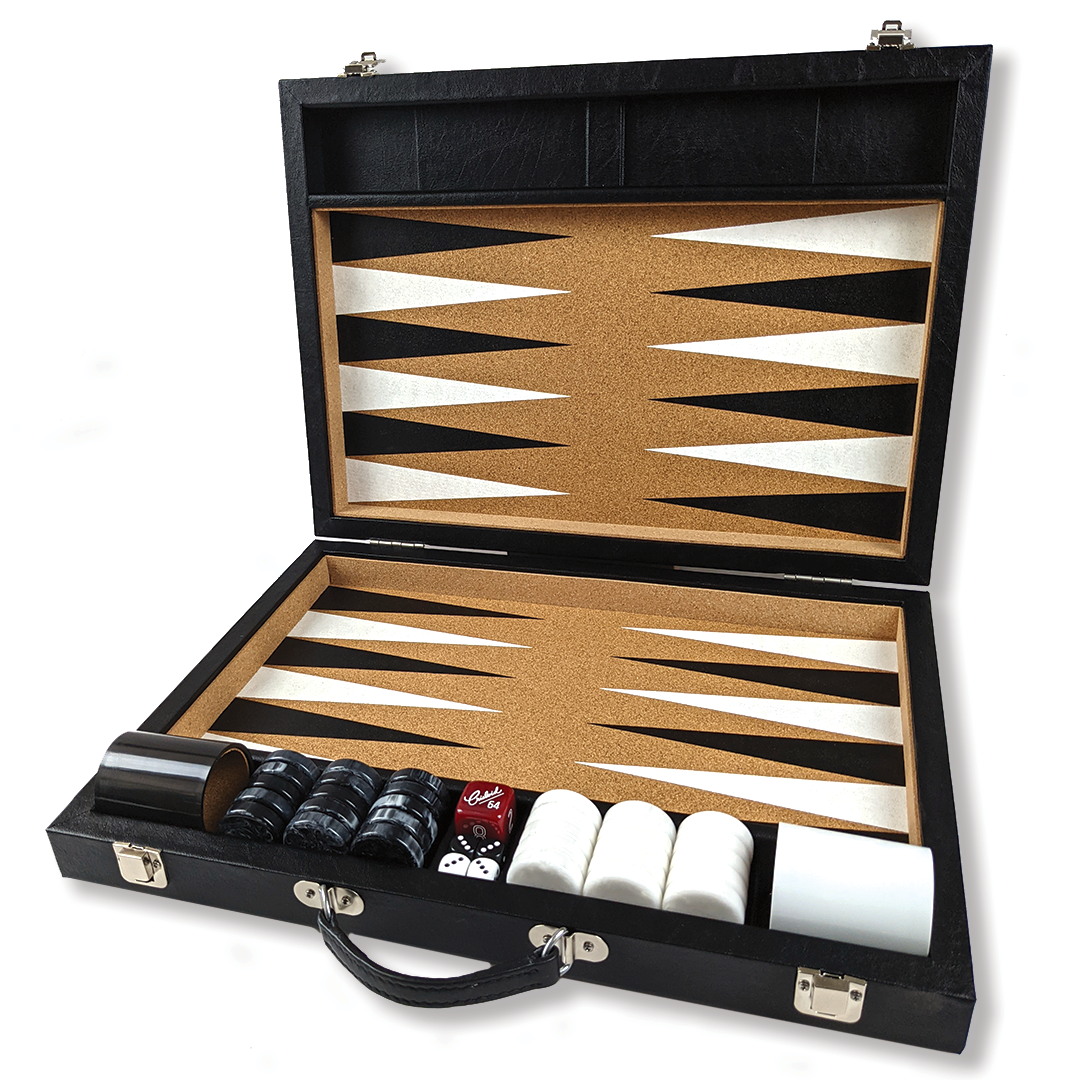 Handcrafted Tournament Backgammon Set | Classic Black