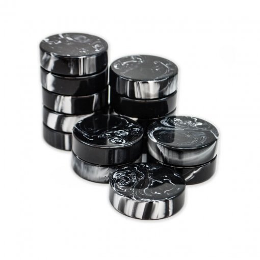 Marbled Checkers: Black Backgammon Pieces