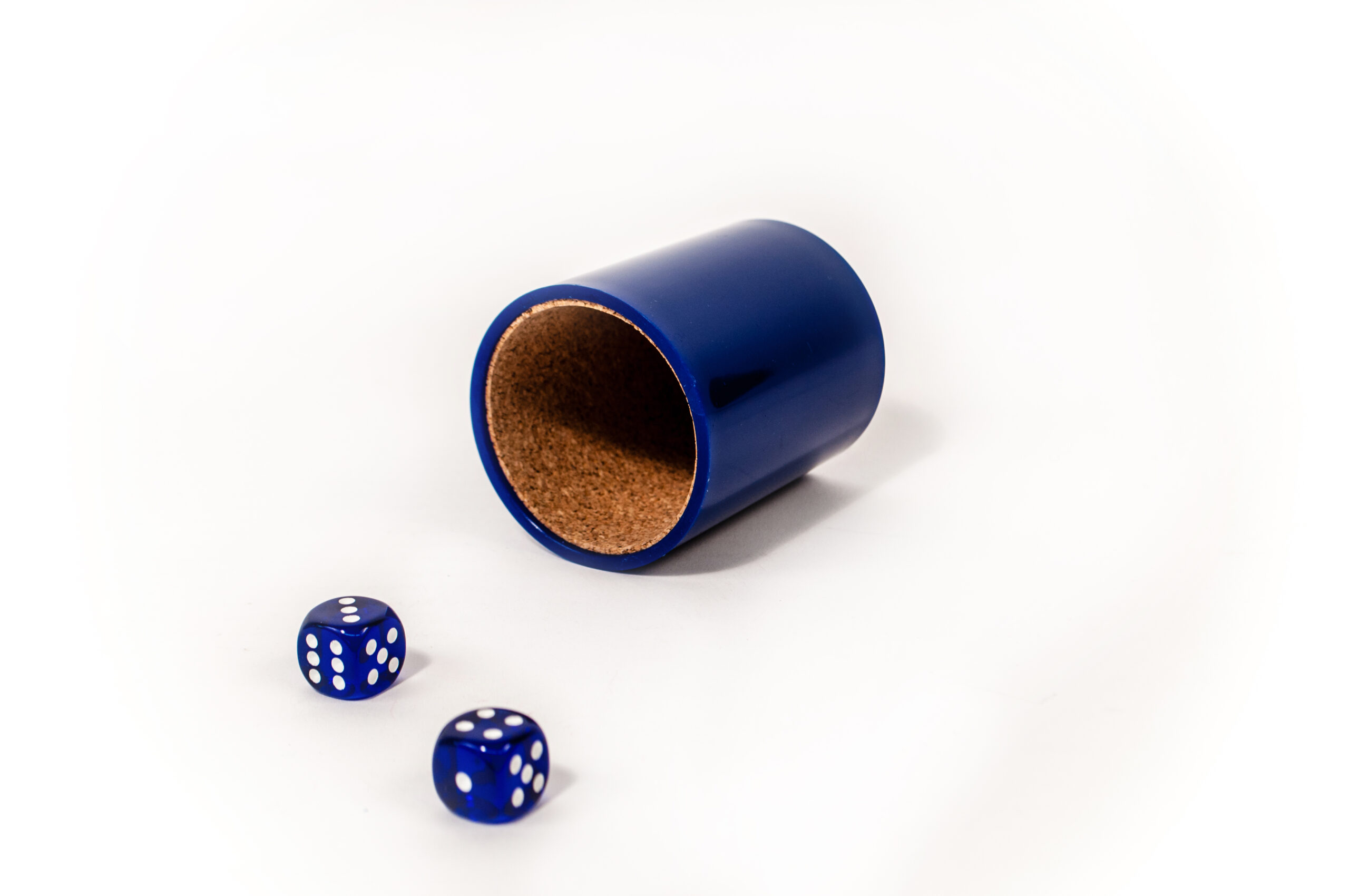 blue dice cup
